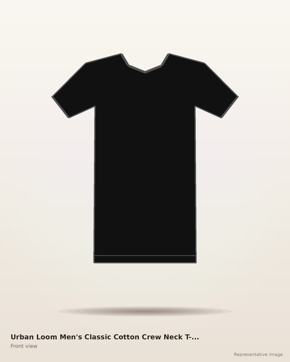 Urban Loom Men's Classic Cotton Crew Neck T-Shirt – front view (representative image)