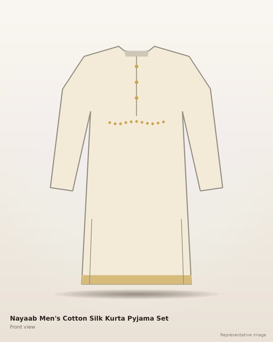 Nayaab Men's Cotton Silk Kurta Pyjama Set – front view (representative image)