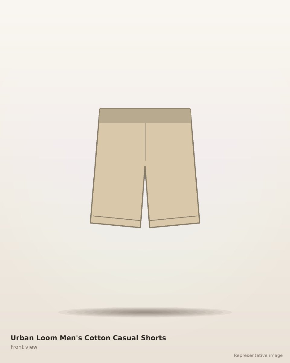 Urban Loom Men's Cotton Casual Shorts – front view (representative image)