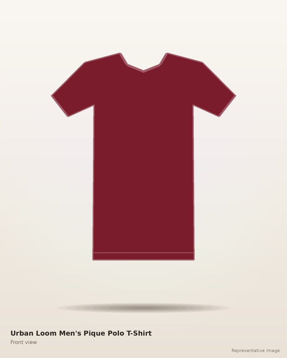 Urban Loom Men's Pique Polo T-Shirt – front view (representative image)