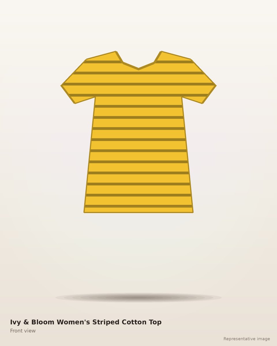 Ivy & Bloom Women's Striped Cotton Top – front view (representative image)