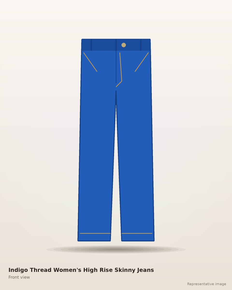 Indigo Thread Women's High Rise Skinny Jeans – front view (representative image)