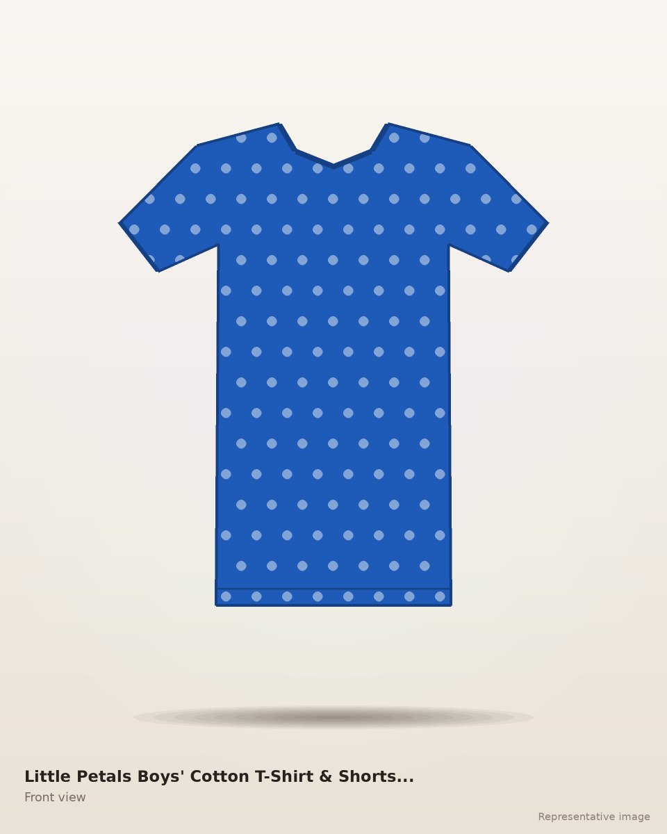 Little Petals Boys' Cotton T-Shirt & Shorts Set – front view (representative image)