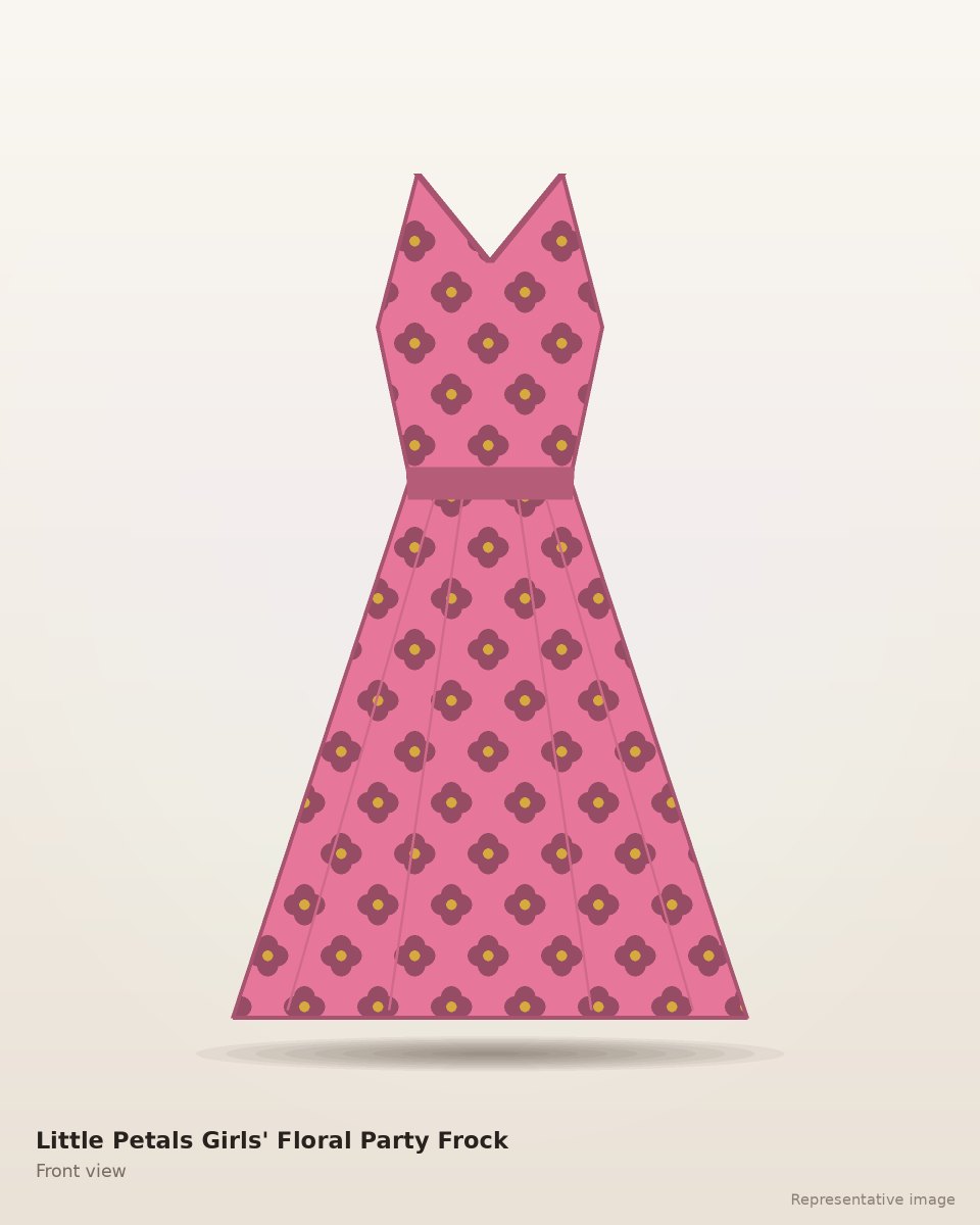 Little Petals Girls' Floral Party Frock – front view (representative image)