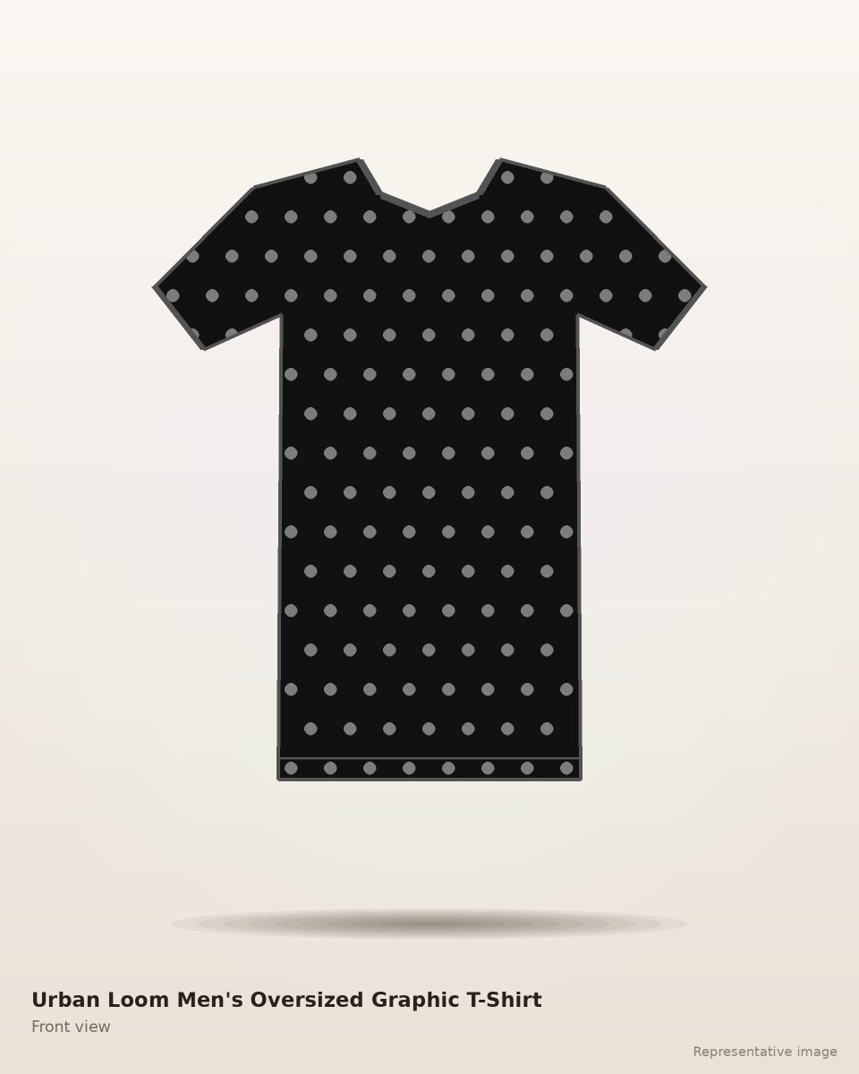 Urban Loom Men's Oversized Graphic T-Shirt – front view (representative image)