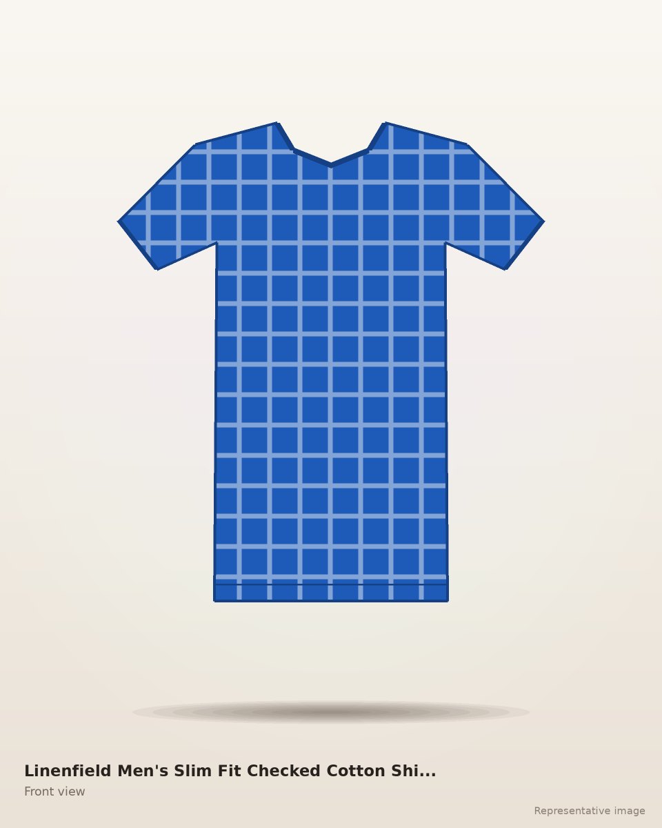 Linenfield Men's Slim Fit Checked Cotton Shirt – front view (representative image)