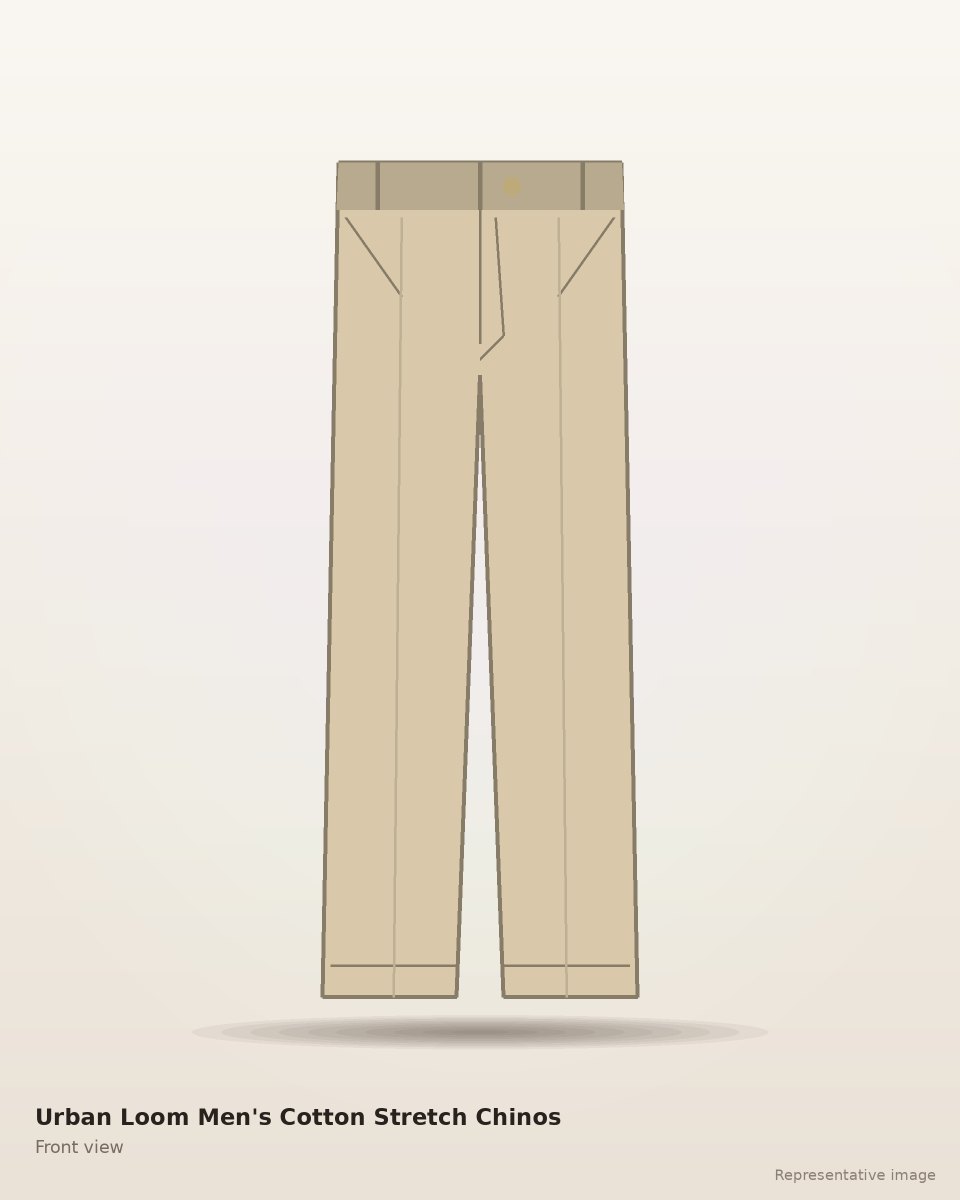 Urban Loom Men's Cotton Stretch Chinos – front view (representative image)