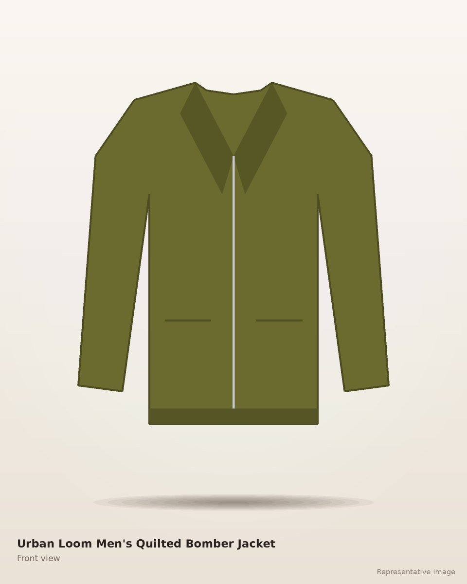 Urban Loom Men's Quilted Bomber Jacket – front view (representative image)